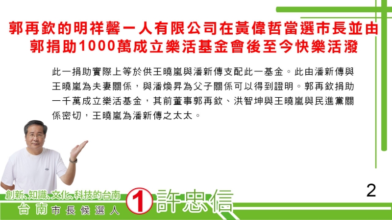 為什麼黃偉哲市長用黑金與不法份子當核心幕僚，許忠信點出重點(二)