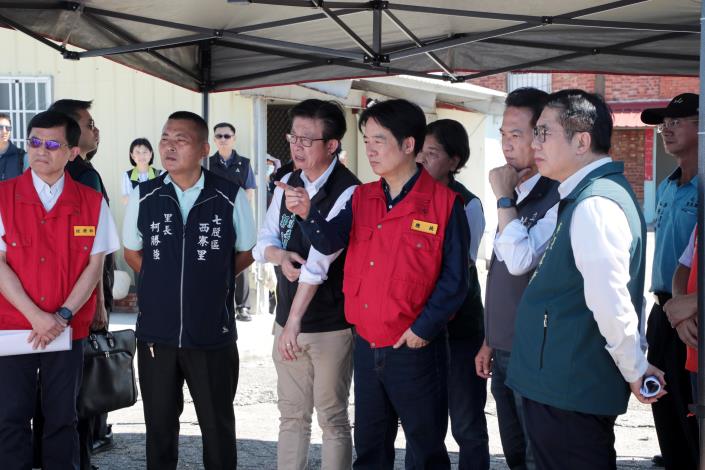 賴清德總統南下七股視察風災後復建進度 肯定中央地方合力成果