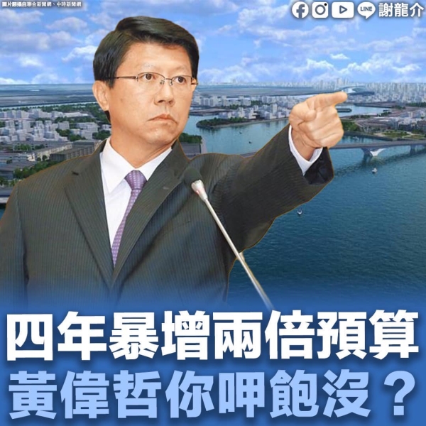 謝龍介:黃偉哲市長，你要繼續放任你的競選發言人出來說謊嗎？